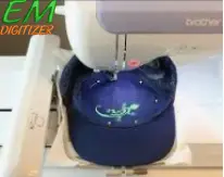 Embroidering the Front and Center of the Hat with Machine