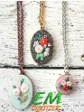 Embroidered pendant necklace kit