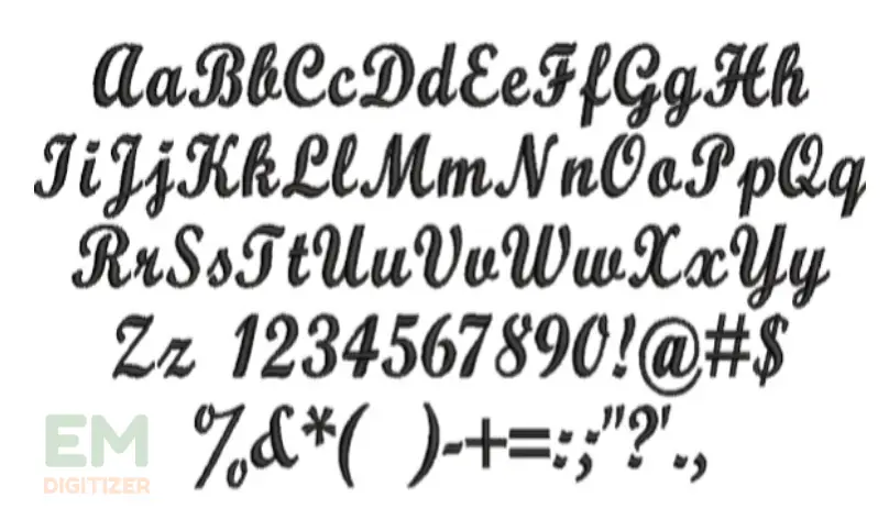 embroidery script font