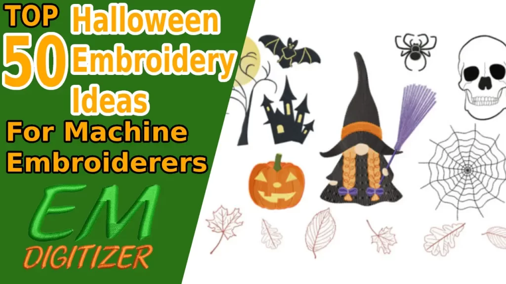 oben 50 Halloween-Stickideen für Maschinensticker