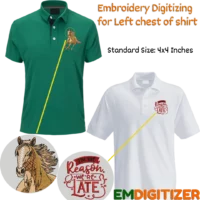 Embroidery Digitizing for Left chest of shirts