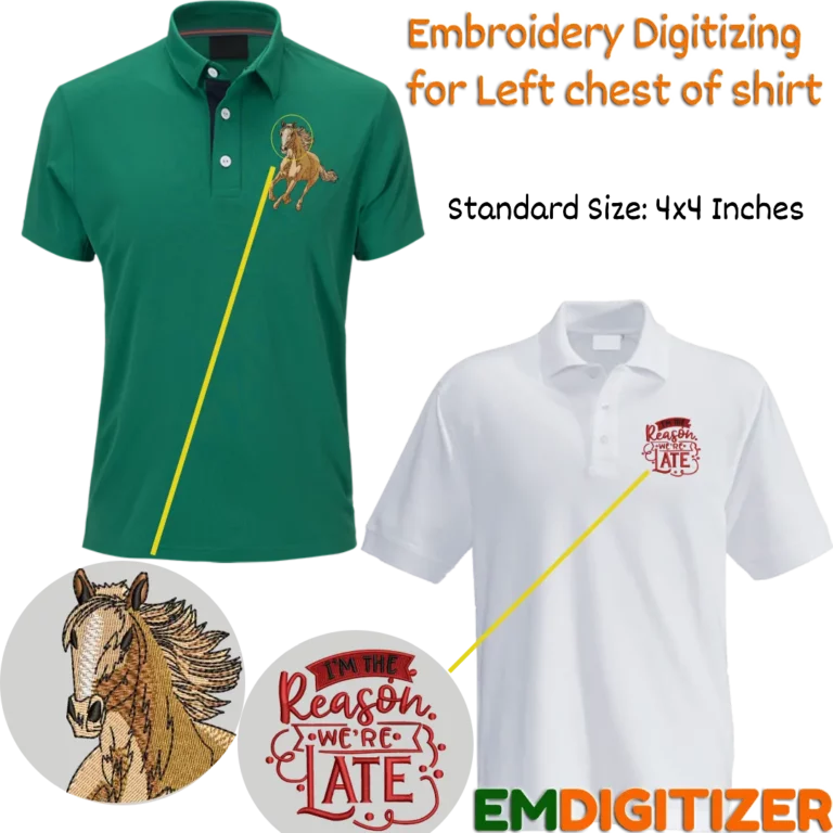 Embroidery Digitizing for Left chest of shirts