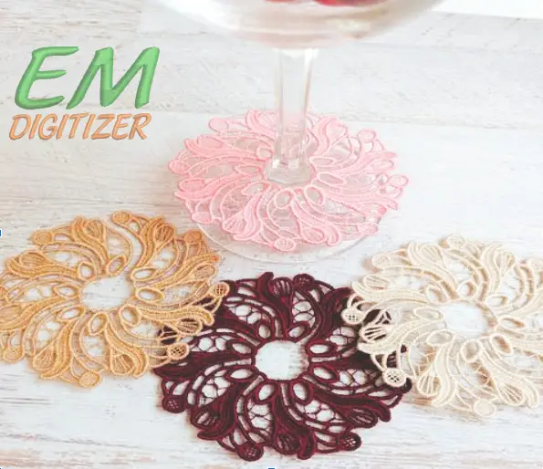 DIY Stunning Lace Embroidery Wine Charm