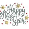 Happy New Year Embroidery Design