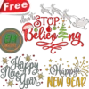 New Year with Don't Stop embroidery design