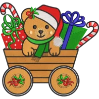 Bear Christmas Embroidery Design