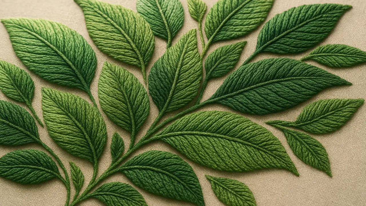 How to Create 3D Machine Embroidery Leaves – Complete Tutorial