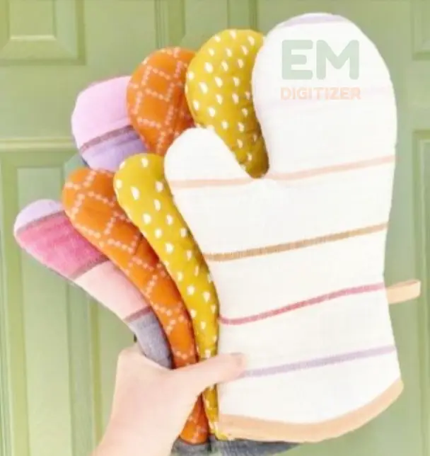 Embroidered Oven Mitts