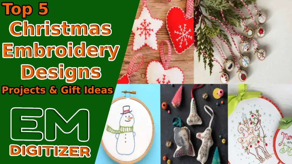 oben 5 Weihnachten-Stickerei-Designs, Projekte & Geschenkideen