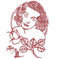 Women's Face With Flowers