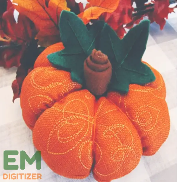 decorated embroidered pumpkin