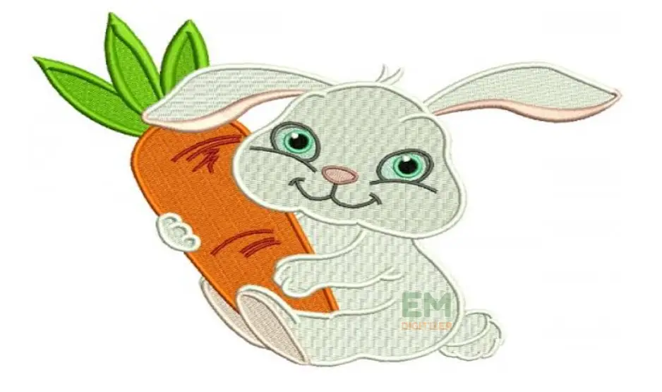Brainy Little Bunny Easter Embroidery Design