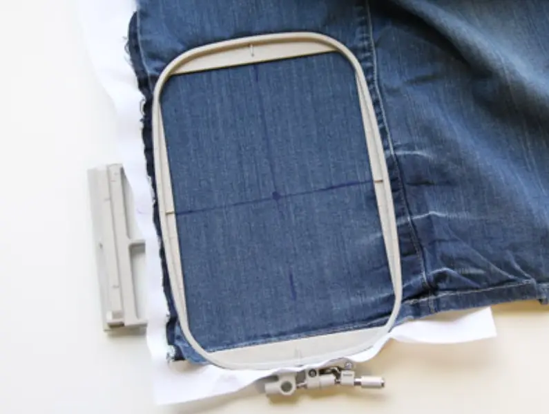 Prepare The Jean Fabric For Embroidery