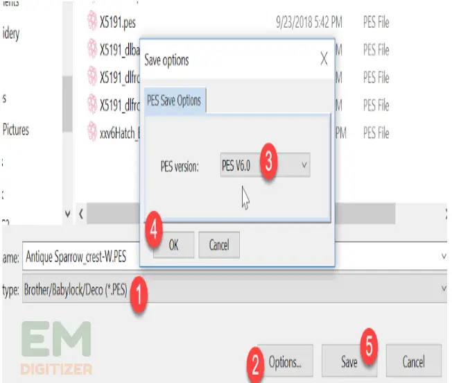 Descargue su formato de archivo de bordado PES