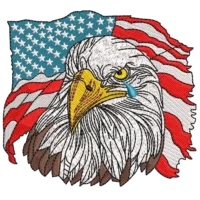 Adler mit USA-Flagge