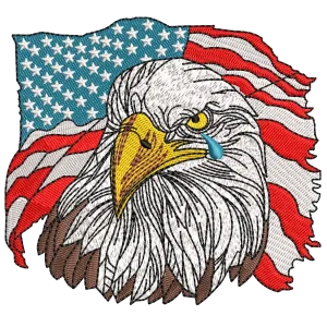 Aigle avec drapeau USA