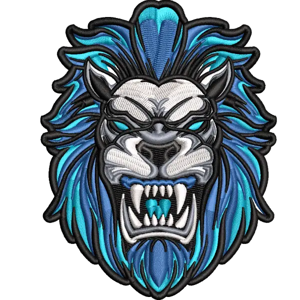 Blue Lion Face