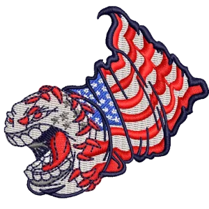 Baseball-Logo mit USA-Flagge