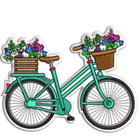 Bicycle Sticker Bike With Flowers
