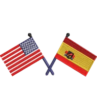 Crossed Flag Pins Spain-USA