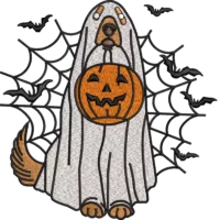 Autumn Ghost with Pumpkin Halloween