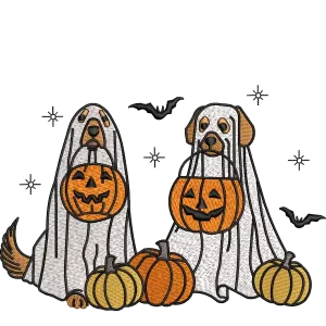 Хэллоуин с собаками-призраками