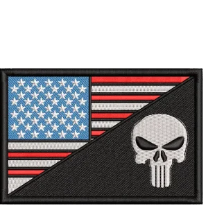 Punisher divisé avec le drapeau américain