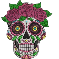Cara de calavera con flores