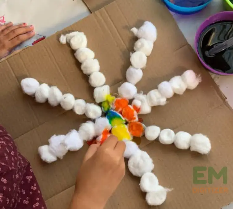 Cotton Ball Snowflakes