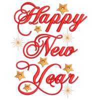 Felice Anno Nuovo Testo Rosso Vettore