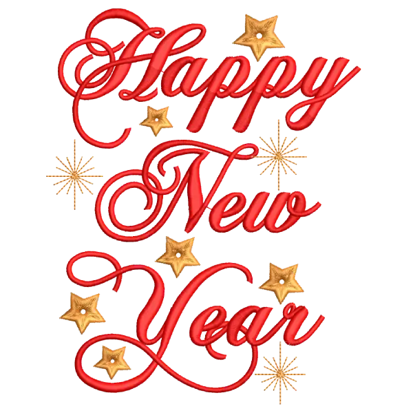 Happy New Year Red Text Vector