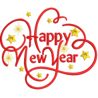 Vettore di testo di felice anno nuovo