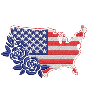 USA Flag Flower Sublimation