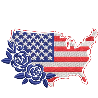 Sublimación de flores de bandera de EE. UU.