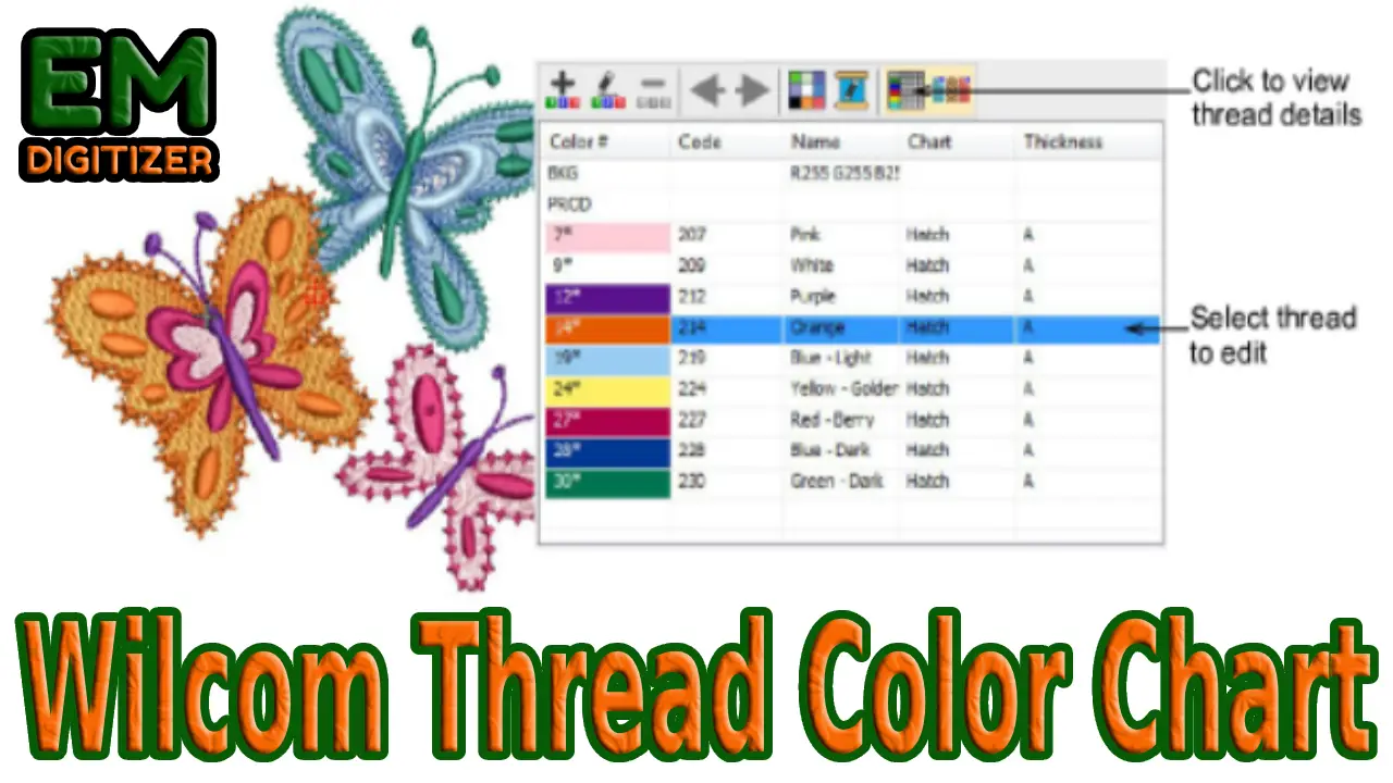 How To Use Wilcom Thread Color Chart