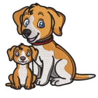 Mother Dog With Her Puppy
