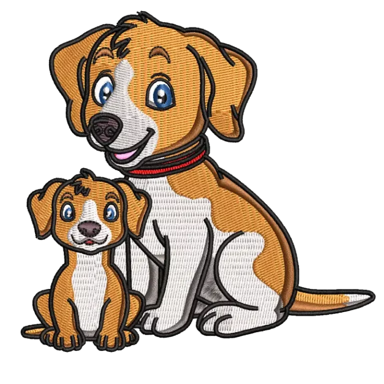 Mother Dog With Her Puppy