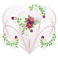 Rippled Floral Heart