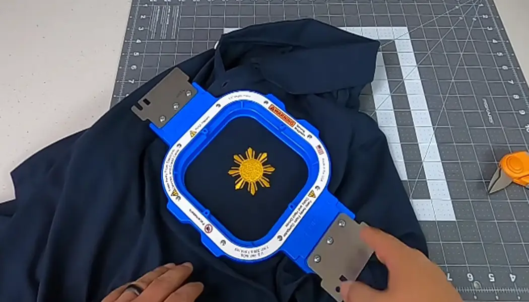 Take the hoop off from the machine