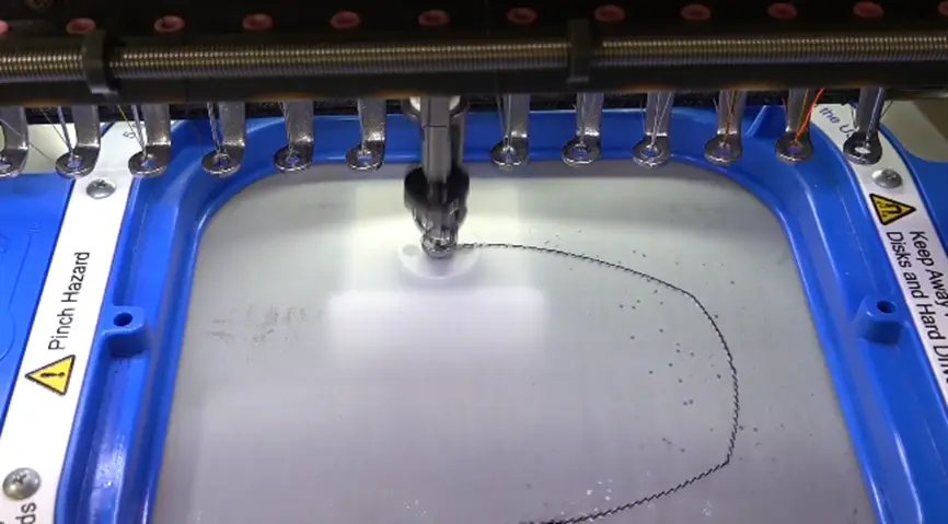 Take a piece of water-soluble stabilizer