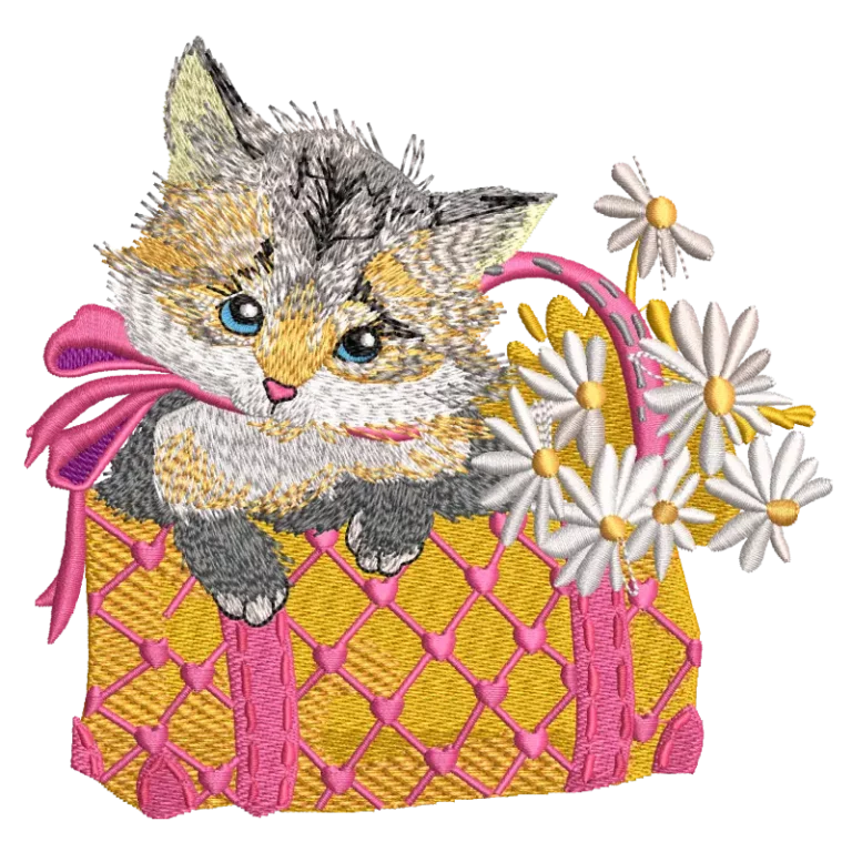 Cat In Basket