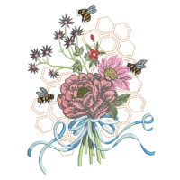Flor con abejas