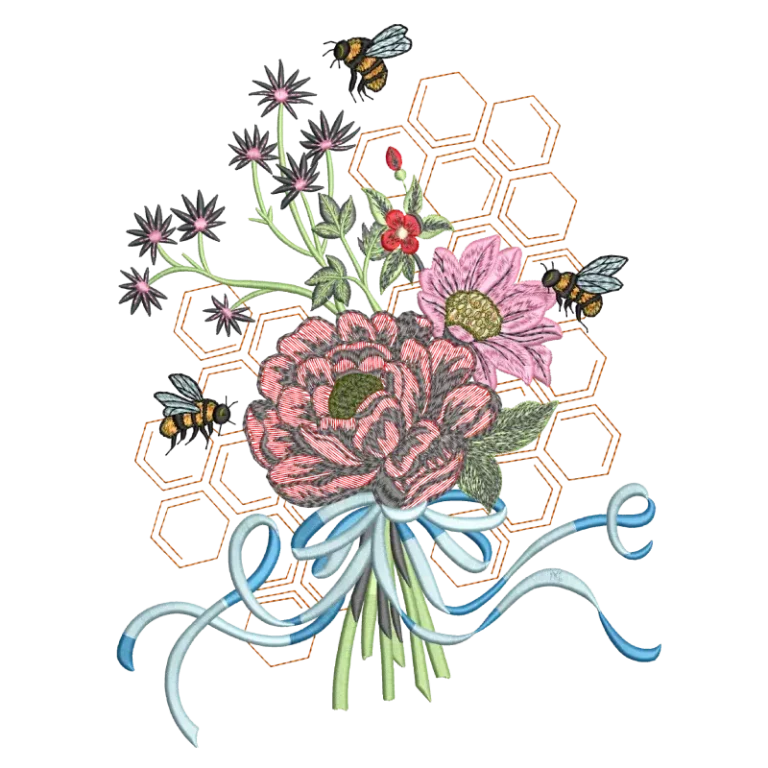Flower With HoneyBees