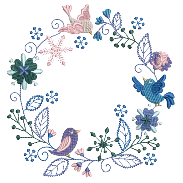 Frosty Foliage & Winter Bird Wreath