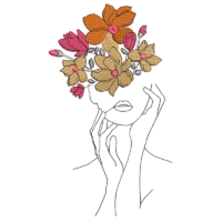 Woman Face With Flowers