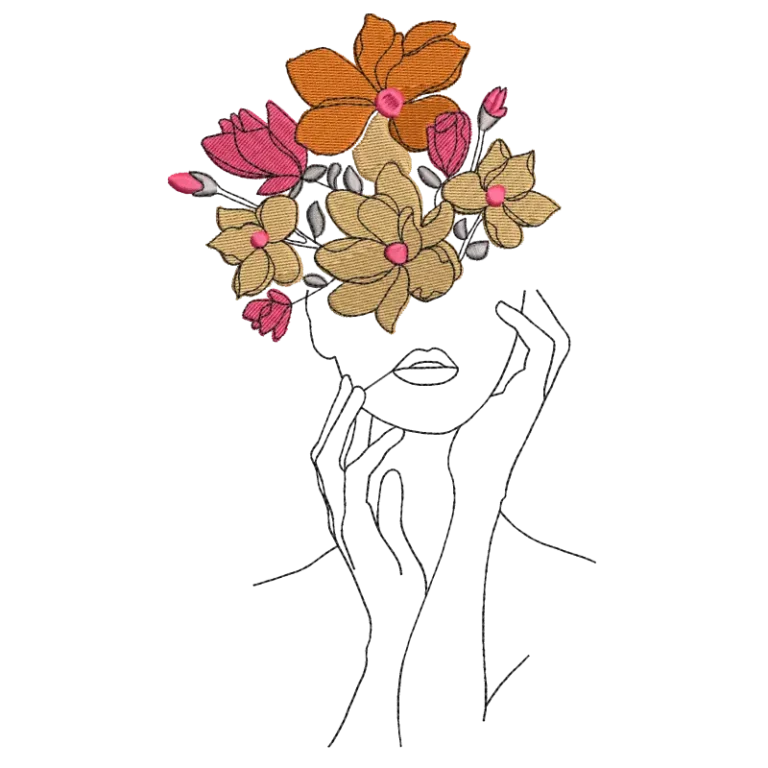 Woman Face With Flowers
