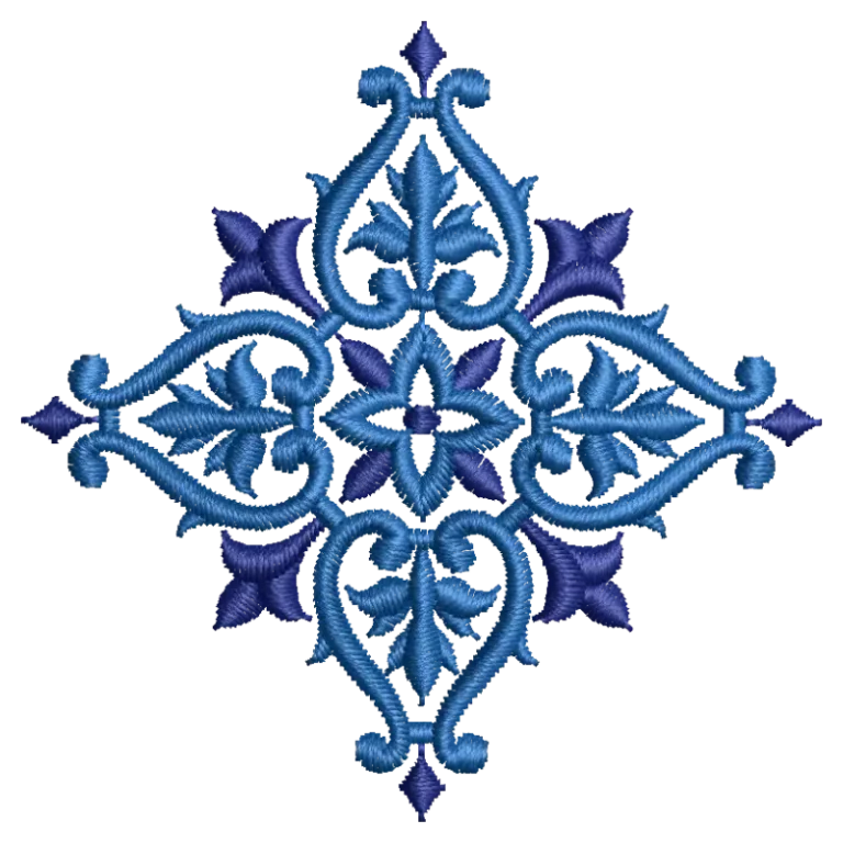 Blue Ornament Frame Border