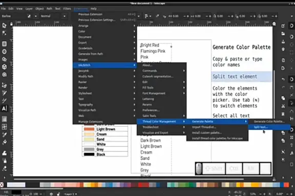 Edit, create and apply a color palette for the design