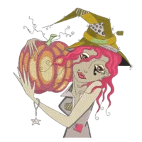 Witch With Pumpkin