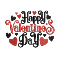 Happy Valentines Day With Hearts